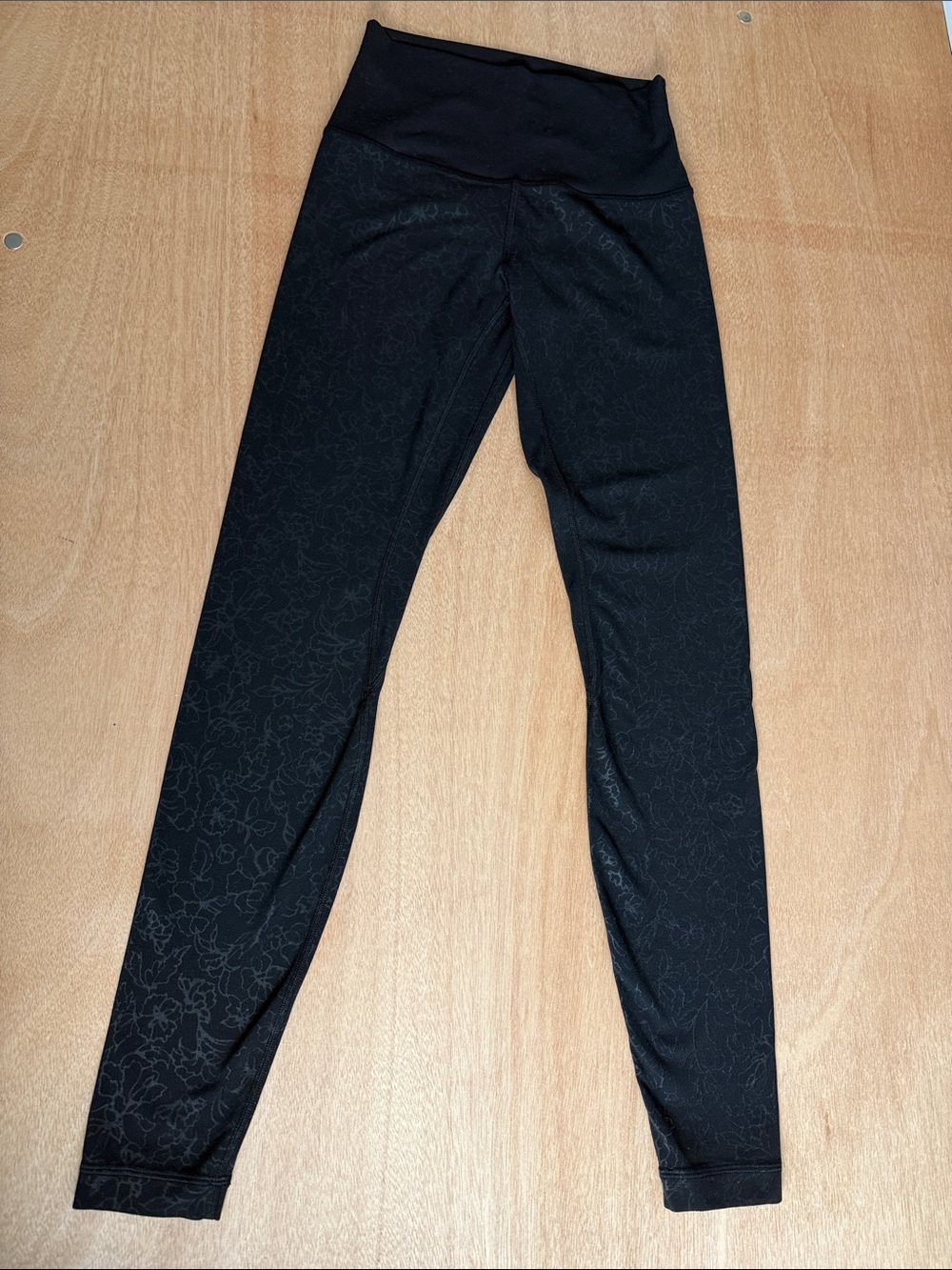 lululemon athletica Black Subtle Floral High-Rise Align Leggings